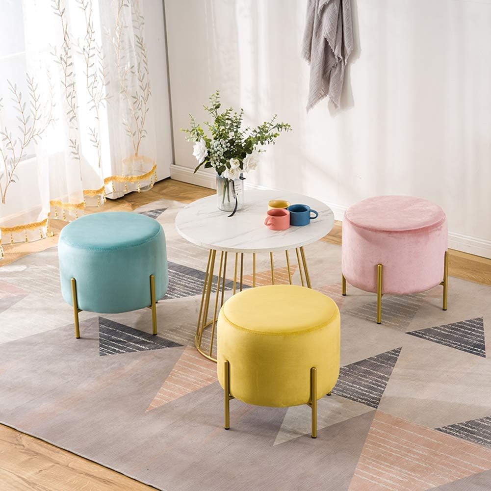 Modern Foot Stool for Home Bedroom Living Room and Office Lightweight and Multifunctional Round Stool for Children and Adults