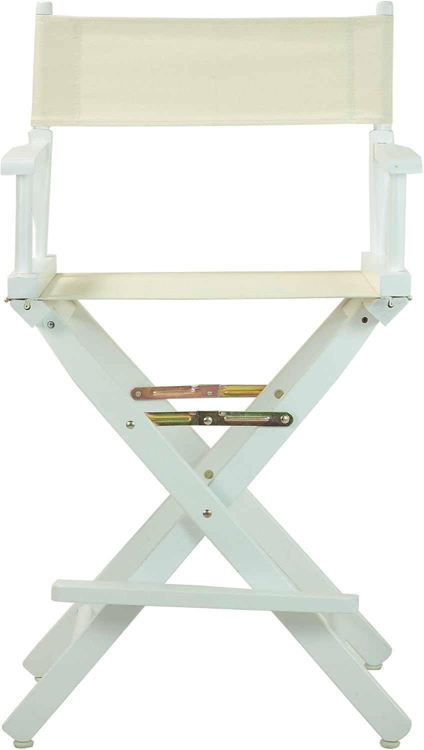 Casual Home 24" Director's Chair White Frame with Wheat Canvas, Counter Height