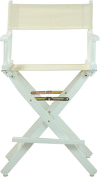 Casual Home 24" Director's Chair White Frame with Wheat Canvas, Counter Height