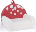 Kids Sofa in Pink and Beige, Soft Teddy Fleece Foam Couch with Carry Handle, Removable Machine-Washable Cover