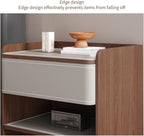 Modern Nightstands with Drawer and Open Storage Shelf Wooden Bedside Table End Table with Storage Sofa Side Table for Indoor Living Room Creative idea(Gray)