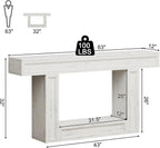 Rresyet 63" Console Table, 2-Tier Entryway Table with Sensor Lights, Coffee Table Behind The Sofa, with U-Shaped Base Suitable for Entryways, Living Rooms, Corridors, and Foyers(White)