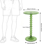 Acrylic Side Table, End Table Round Top with Solid Post, Clear Modern End Tables, Small Pedestal Drink Tables, Small Spaces Home Decor for Living Room, Bedroom, Balcony Green