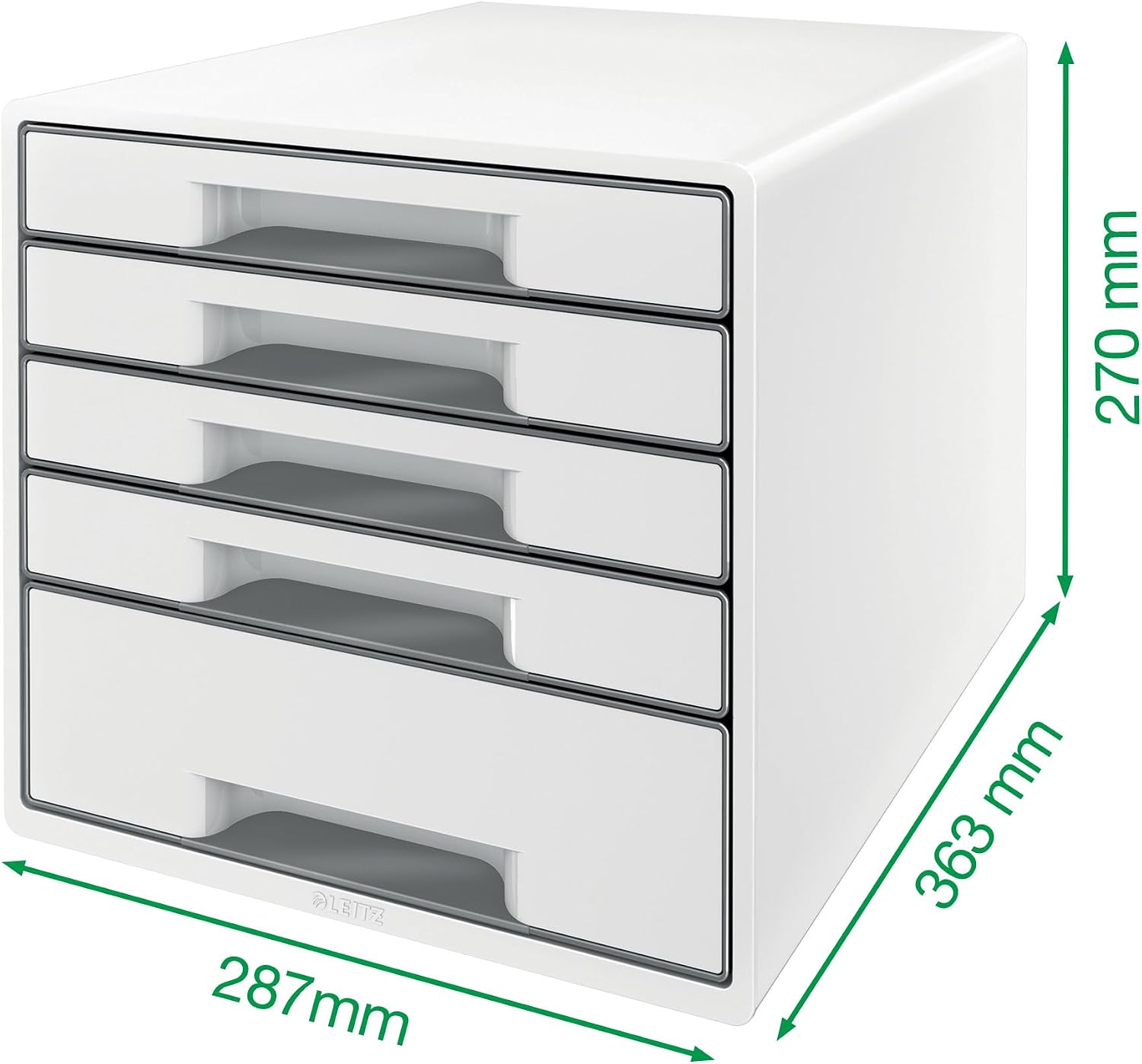 Leitz 52142036 A4 "Wow" Cube 5 Drawers Filling Unit - White/Blue
