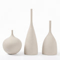 Relexome Ceramic Vase Set of 3 Neutral Vases Home Decor Modern Minimalist Decorative Vase Matte Ribbed Vases for Centerpieces Living Room Shelf Entryway Table Decor Beige
