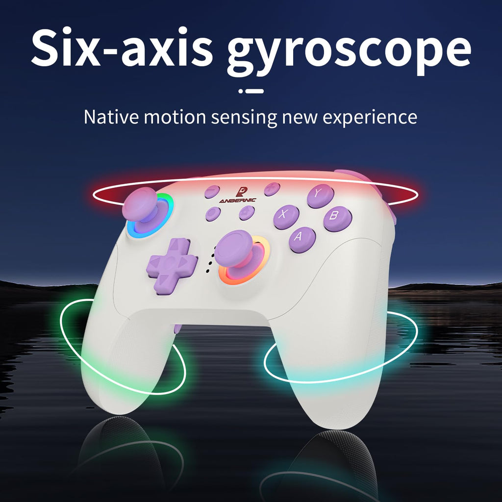 RG P01 Wireless Gaming Controller Compatible with Switch Game Controllers RG P01 2.5G Controller Gamepad for Bluetooth/PC/Steam/iOS/Android/Switch Hall Effect RGB Lights [android,ios,nintendo_switch,windows]