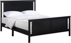 Reversible Panel Full Bed Black,Vintage Walnut