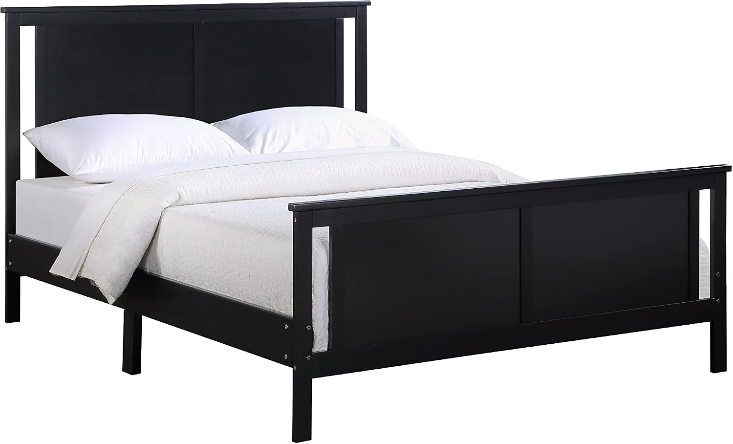 Reversible Panel Full Bed Black,Vintage Walnut