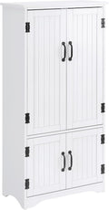 Farmhouse Kitchen Pantry, 48.5 Inch Floor Storage Cabinet, Cupboard Organizer, White