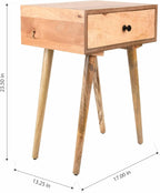 Decor Therapy Side Table with 1-Drawer, Modern Design, Easy Assemble, Natural -23.5" x 17.75" x 13.75"