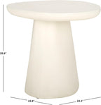 SAFAVIEH Couture Collection - Jabrielle Ivory Concrete Accent Table, Sculptural Modern Side Table, Minimalist Silhouette (SFV2600A)