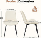 Miereirl Dining Chairs Set of 8, Modern Upholstered Dining Chairs, Kitchen Chairs with Cushioned Seat and Back, Armless Side Chairs with Metal Legs for Dining Room Kitchen