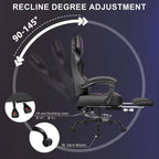 Waleaf Big and Tall Gaming Chair for Adults with Footrest, 400lbs Weight Capacity Video Game Chairs for Office, Ergonomic Computer Gaming Chair with Lumbar Support and Headrest (Purple)