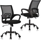 Office Chair Ergonomic Desk Chair with Lumbar Support & Armrest Height Adjustment Swivel Rolling Mid Back Breathable Mesh Chair PC Executive Works Task Computer Chair for Home Office, 2 Pack