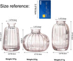 Glass Bud Vases Set of 3,Small Pink Flower Vases for Wedding Centerpiece Table Decorations,Vintage Mini Vase,Flower Arrangements in Vases for Party or Home Decor (Pink)