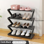 4 Layer Z Shaped Shoe Rack, Easy To Assemble Shoes Storage Rack, Stackable Home Organizer for Living Room, Dormitory, School (pink)