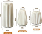 Ceramic Vases Set of 3-White Vase for Modern Home Decor, Flower Vases for Aesthetic Room Decor,Boho Decor Wedding Dinner Table Party Office Centerpiece Table Decorations (White 3 Set)