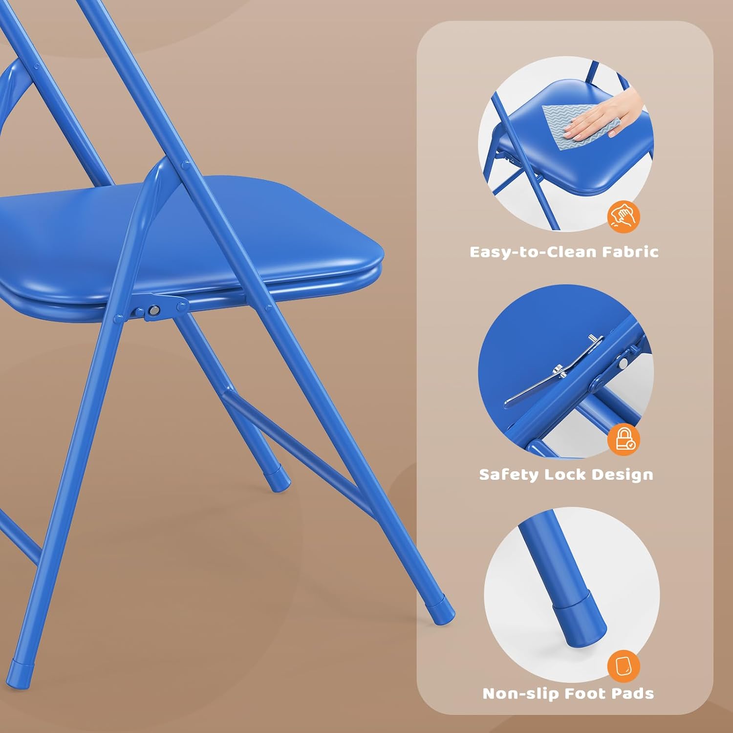JOYMOR Kids Folding Table and Chairs Set, 3-Piece Metal Frame Activity Set with Easy-Fold Design for Playroom & Classroom (Multicolor)