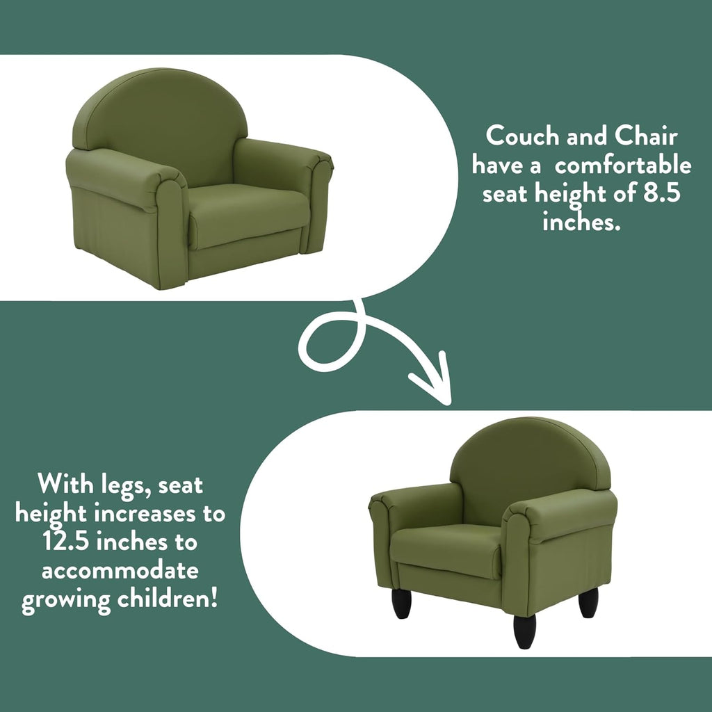 Children's Factory As We Grow Toddler Chair, Flexible Seating for Daycare or Preschool, Kids Reading Couch, Playroom Furniture, Sage