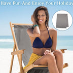 GORGECRAFT 120X43cm Beach Sling Chair Replacement Canvas Outdoor Lounge Chairs Covers Replacements Light Grey Portable Reclining Sling Chair Fabric for Sunbathing Garden Courtyard Relaxation