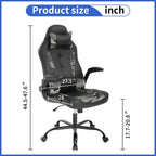 BLKMTY PC Gaming Ergonomic Computer Chair - Adjustable Office Swivel Video Game Racing Chair with Lumbar Support and Headrest - High Back Executive for Adults, Camo