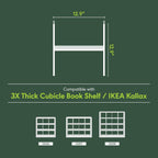 Furinno Cubicle Cube Insert, H-Shelf Cube Organizer, 2-Tier Shelf Accessory, Fits into Furinno Triple Thick Cubes, IKEA Kallax, for Organizers and Storage, White