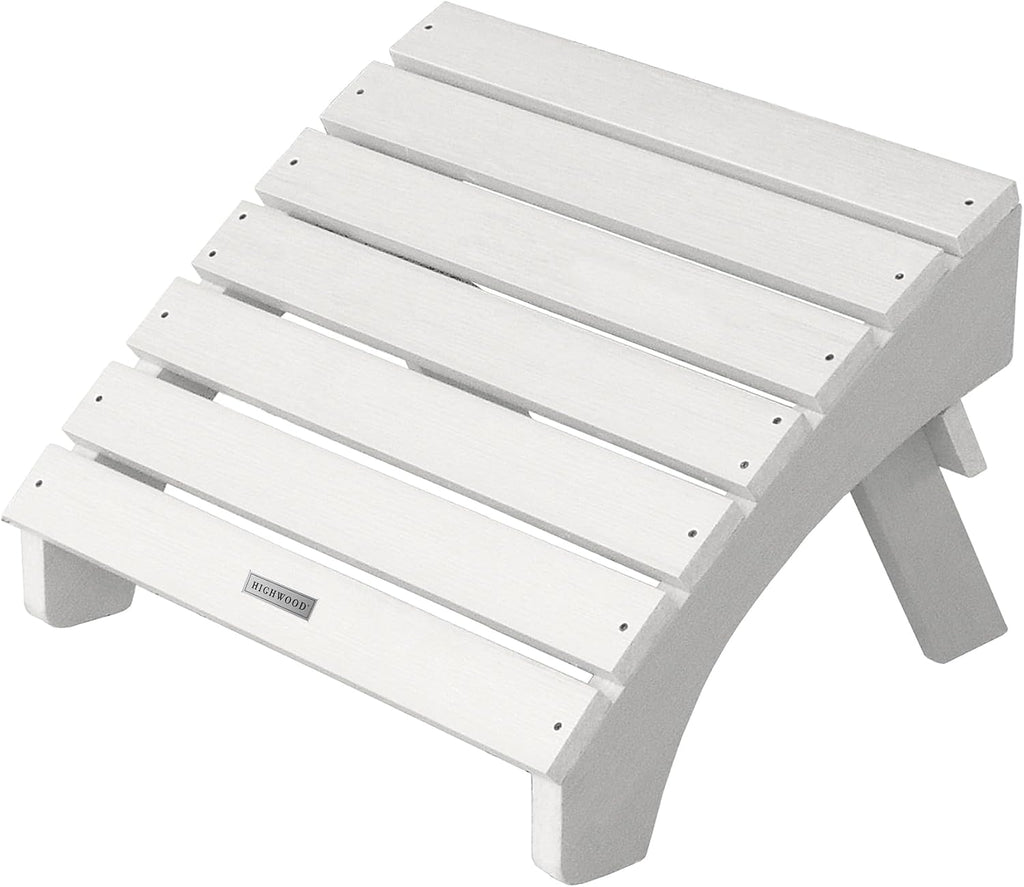 Highwood AD-OTL1-WHE Adirondack Folding Ottoman, Adult, White, 19W x 20D x 13H in.