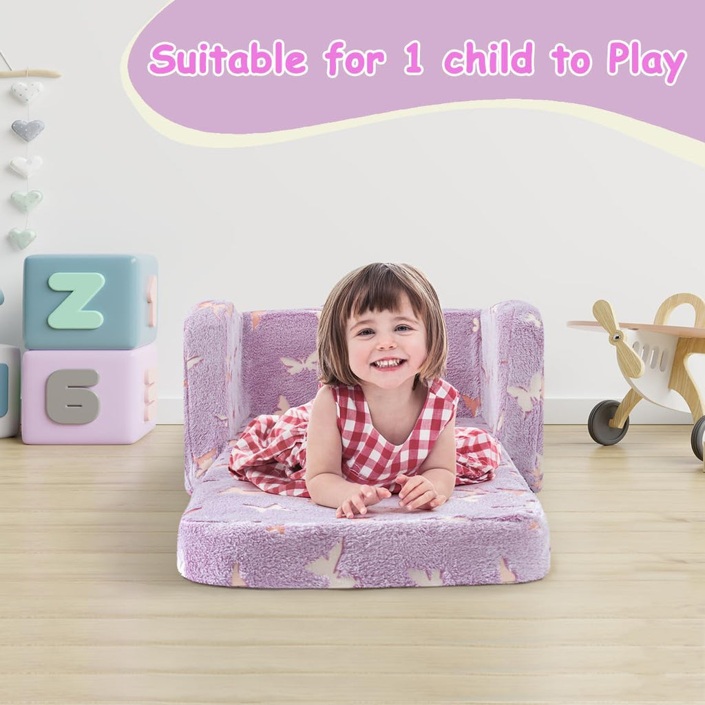 Comfy Kids Chair and Couch, 2-in-1 Fold Out Convertible Kids Chair | Kids Sofa Chair, 2-In-1 Fold-Out Design, Ideal For Reading, Playing and Relaxing, Suitable For Boys And Girls