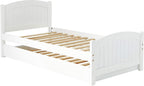 Twin Size Bed w, Trundle Slats White Pine Plywood Youth Bedroom Furniture