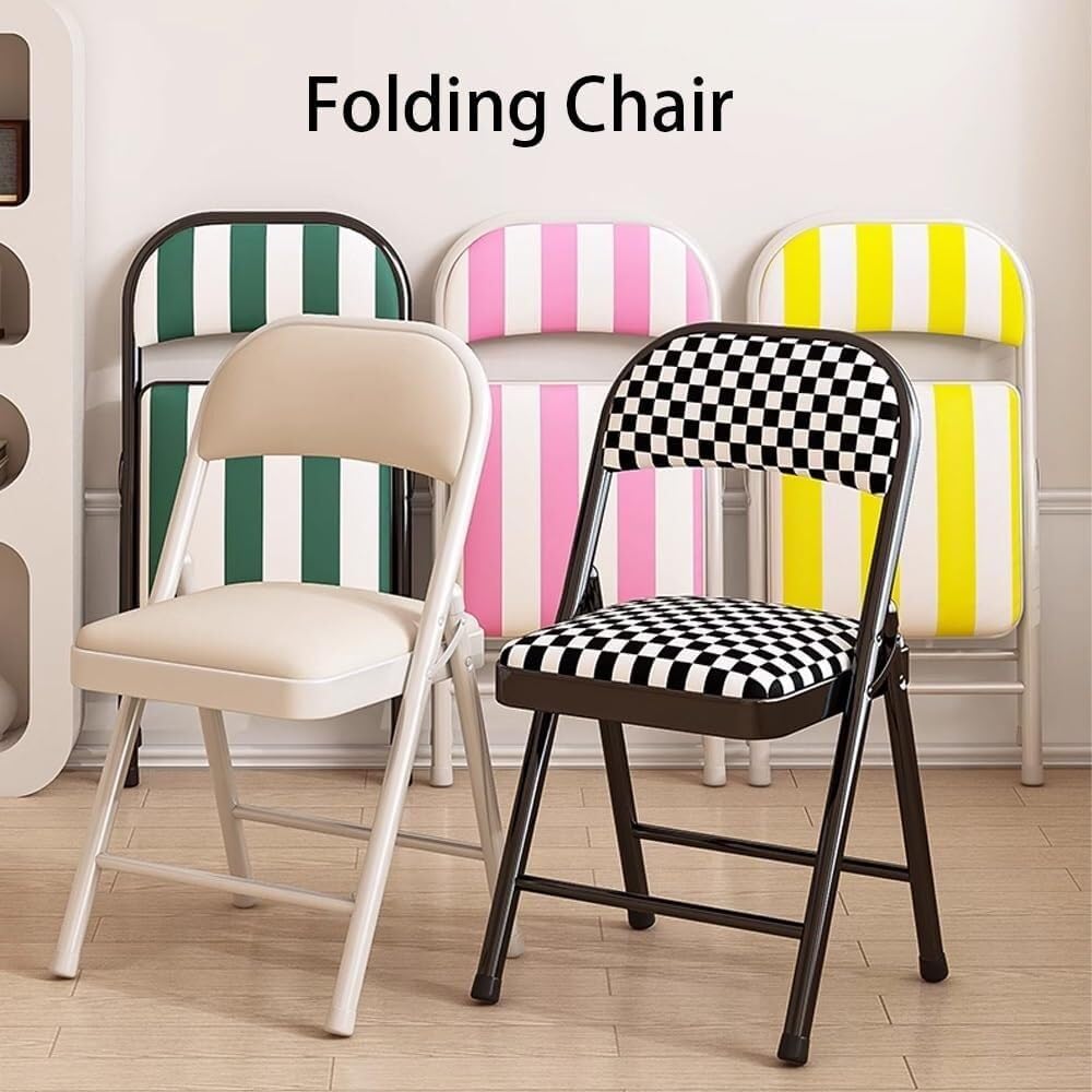 Padded Folding Chair with Padded Seats - Easy Store Metal Frame for Home Office Gatherings Indoor and Outdoor Events(Rojo)
