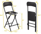 Folding Bar Stool with Back, 300lb Capacity, Collapsible Stool for Kitchen Bar, Height 25"- 1PC