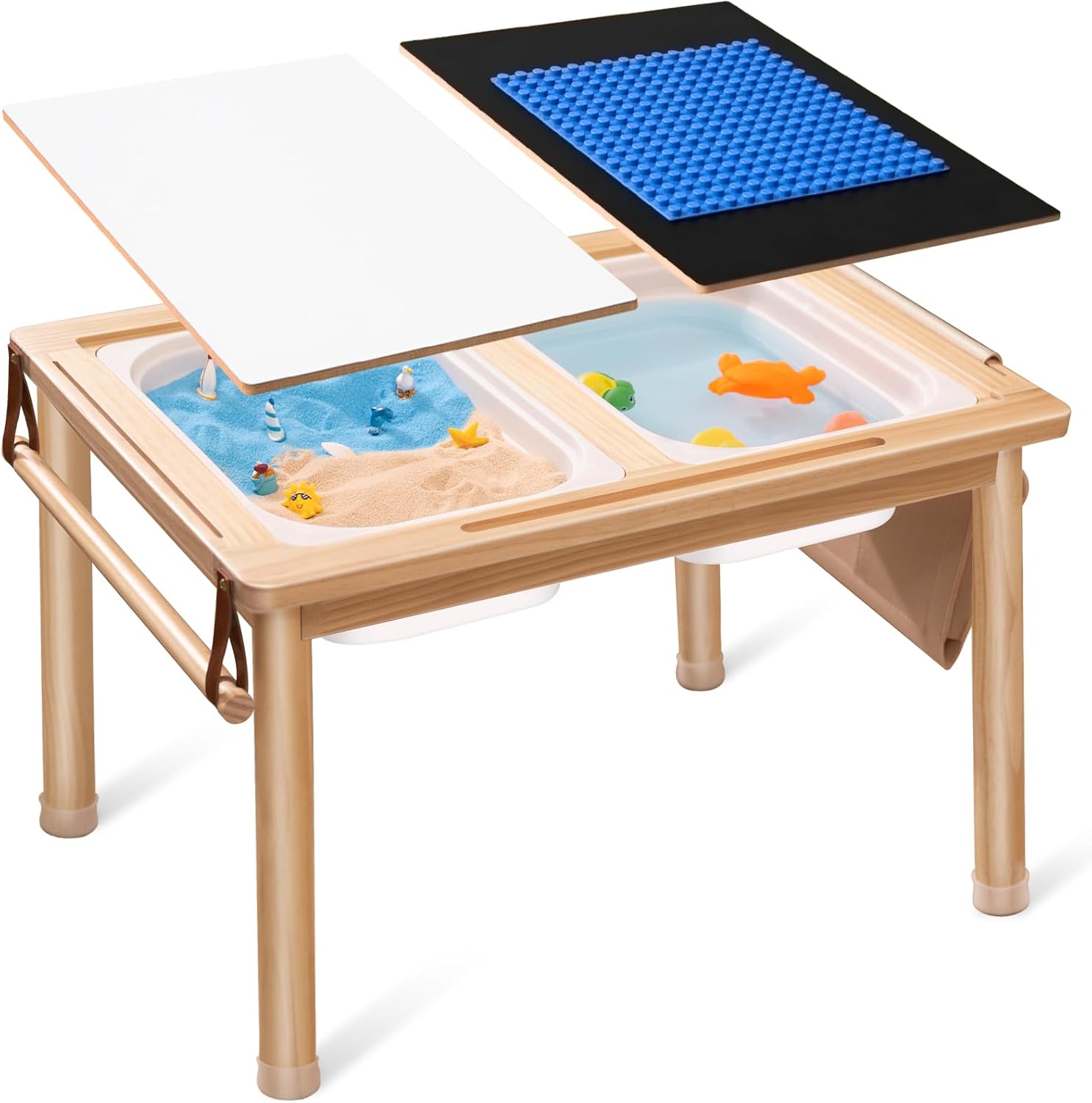 Join&Joy Sensory Tables for Kids, Multi-Activity Table with Storage Bins, Double-Sided Lids, Indoor/Outdoor Kids Play Sand and Water Table
