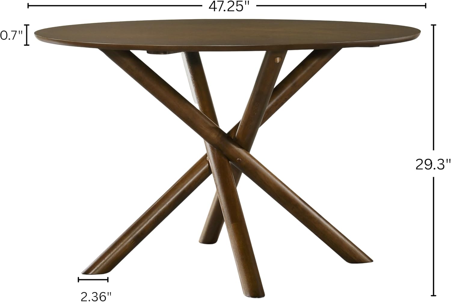 Roundhill Furniture Arnott Round Dining Table, Walnut Finish