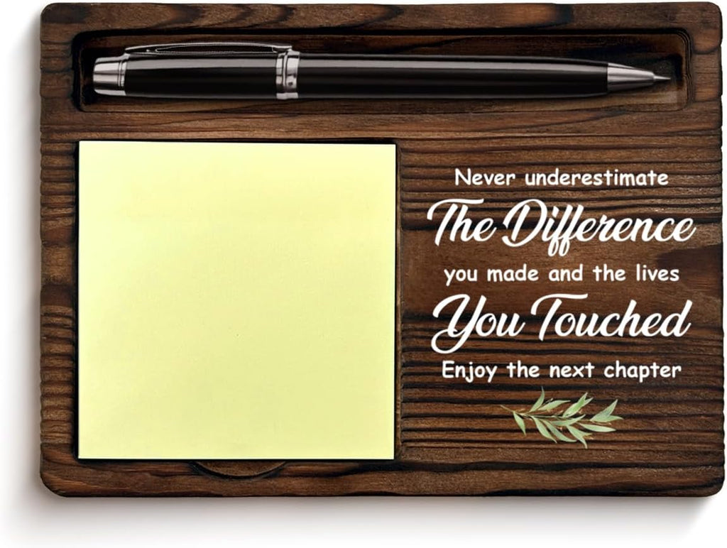 Coworker Gifts for Women Men Retirement New Job Going Away Leaving Gifts for Coworker Boss Leader Friends, Never Underestimate the Difference You Made Sticky Note Holder