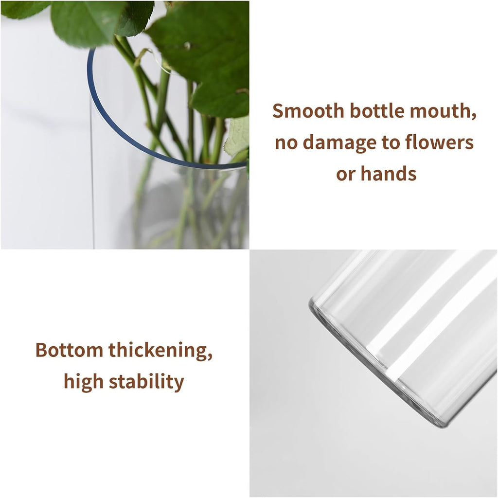4 Pack Acrylic Cylinder Vases for Centerpieces, 8 inch Tall Clear Flower Vase, Unbreakable Vases,Hurricane Candle Holders Floating Candle Vase for Wedding Dinner Table Party Living Room Decor