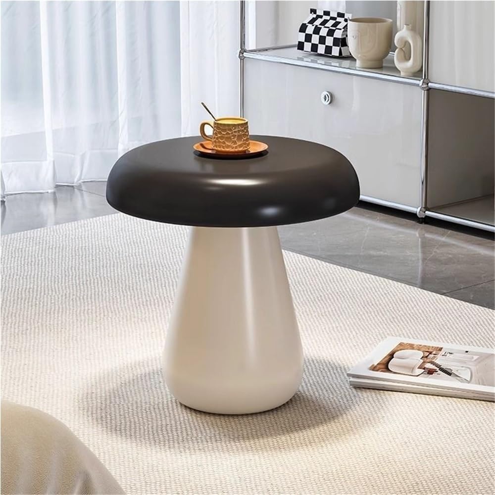 Modern Mushroom Round Side Table - Stylish Wood End Table for Living Room, Bedroom & Balcony - Smooth Finish, Versatile Decor Accent for Contemporary Spaces