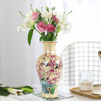Qinlang 14 in Ceramic Vases for Flowers, Golden Flower Vase for Centerpieces
