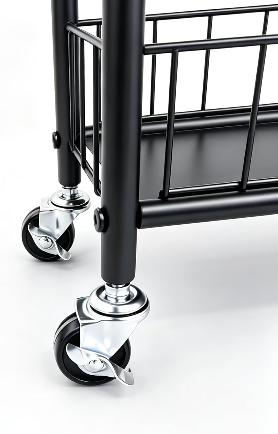 10in Slim Storage Cart, Metal 6-Tier Narrow Rolling Shelf, Sturdy Slim Storage with Hooks Ideal for Kitchen, Bathroom, and Laundry Room (10in White)