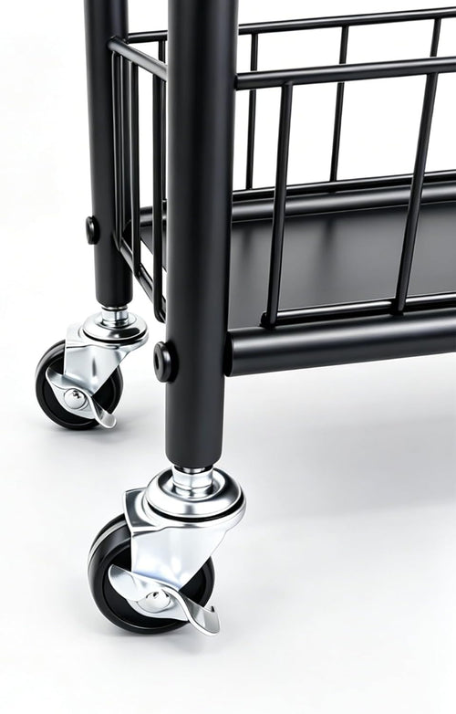 10in Slim Storage Cart, Metal 6-Tier Narrow Rolling Shelf, Sturdy Slim Storage with Hooks Ideal for Kitchen, Bathroom, and Laundry Room (10in White)