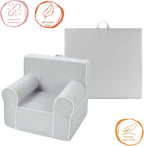 Heritage Kids Grey Everywhere Foam Armchair with Carry Handle and Removable Cover,25"x21"x22",Ages 3+