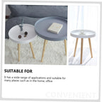 Totority Modern Mini Round Household Sofa Side Table White Small Nordic Style Round Accent Table for Living Room and Bedroom