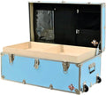 Rhino Trunk & Case Small Essential Trunk With Wheels, Tray, & Lid Organizer - 30"x17"x13", 1000+ lbs Capacity. Strong, USA Made Summer Camp Footlocker, and Secure College Dorm Storage Chest