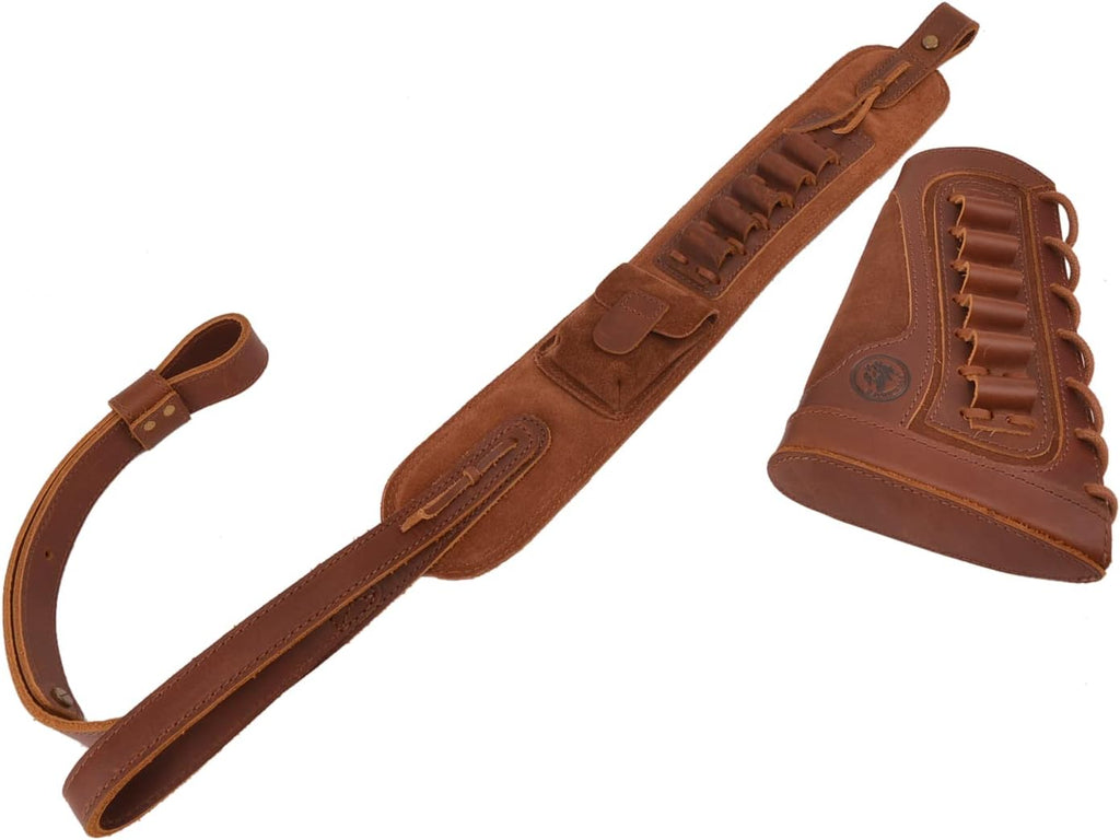 1 Set of Gun Buttstock Cheek Rest Pad with Shell Holder Sling for 308 30-06 .44MAG