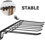 SOIMISS Foldable Wall Mounted Boot Drying Stand for 2 Pairs High Boots and Footwear Black Iron with Angled Hanging Design Space Saving Organizer for Entryway and Indoor Use