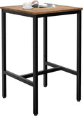 Lutown-Teen Square Bar Table, High Top Table - Industrial Metal Frame for Small Spaces & Narrow Kitchens, 23.6x23.6x36.9 in (LxWxH), Easy Assembly, Mahogany and Black
