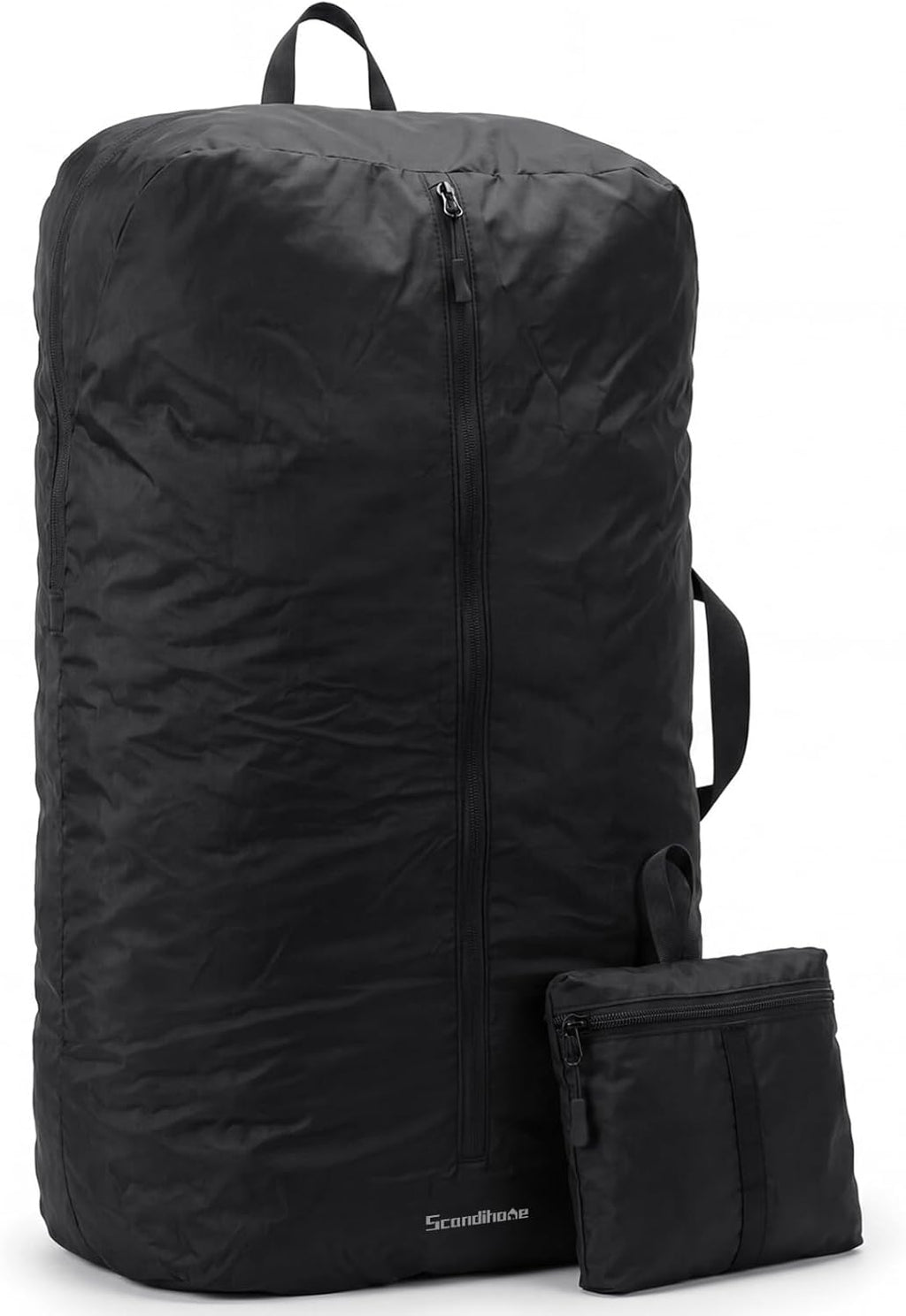 Travel Laundry Bag, Foldable Dirty Clothes Bag with Dual Zipper Opening, 40L Reusable Waterproof Laundry Bag, Large Capacity Travel Bag for Wet or Dirty Clothes for Travel, Camping & Storage (Black)