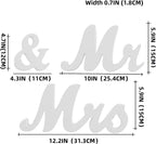 VIOPVERY Mr and Mrs Sign for Wedding Table,Large White Mr and Mrs Sign,Wooden Letters,Mr & Miss Sign with Just Married Banner Wedding Decorations for Anniversary