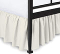 Ruffled Bed Skirt with Split Corners, Ivory, Queen 16 Inch Drop Bedskirt, Hotel Quality Brushed Microfiber Wrinkle Free Dust Ruffle Bed Skirt Queen Size