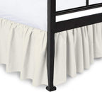 Ruffled Bed Skirt with Split Corners, Ivory, Queen 16 Inch Drop Bedskirt, Hotel Quality Brushed Microfiber Wrinkle Free Dust Ruffle Bed Skirt Queen Size