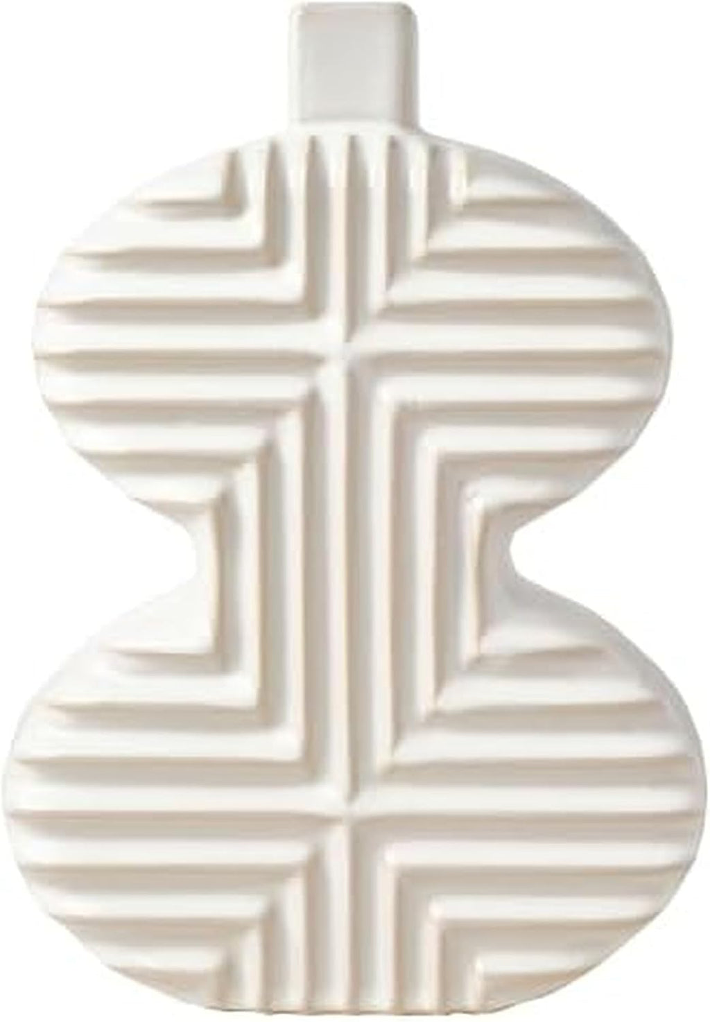 Mikasa Geometric Curve Stoneware Ceramic Vase, 7.72x2.72x10.83 Inch